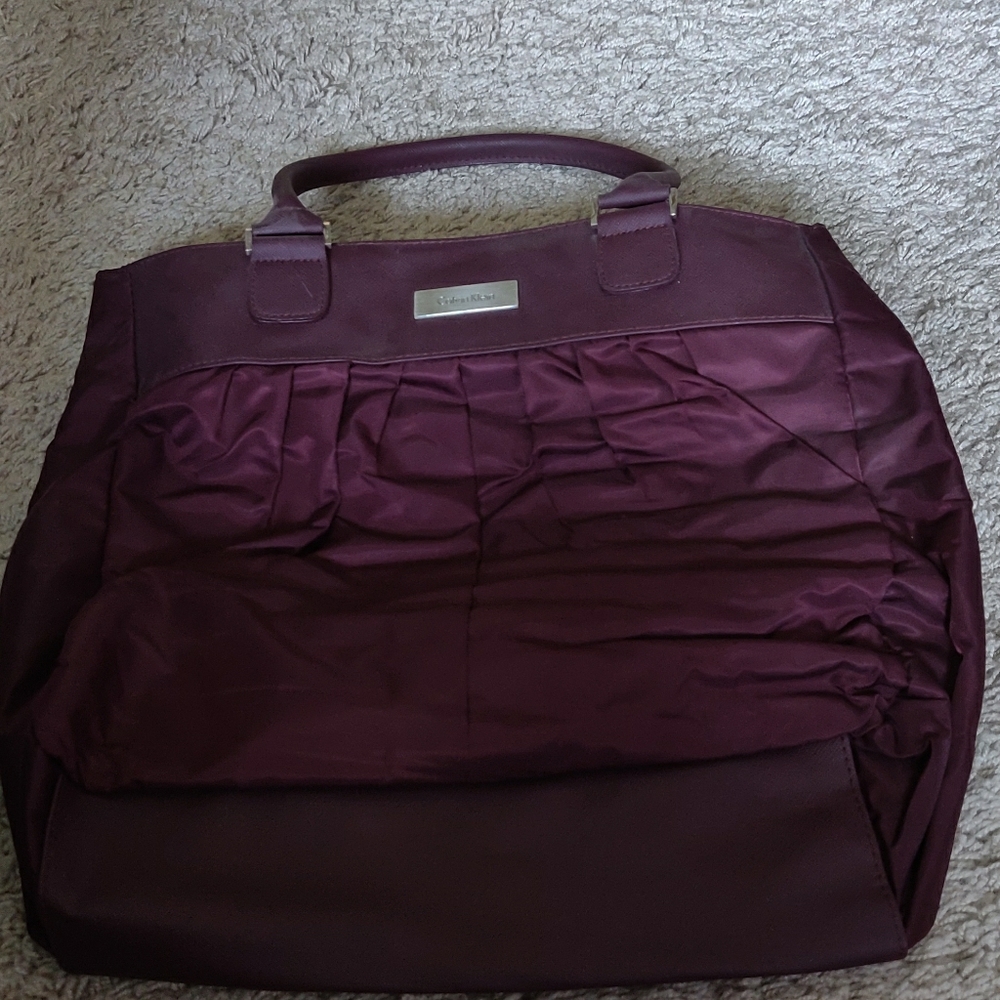 Calvin Klein cloth and vinyl trim carryall bag